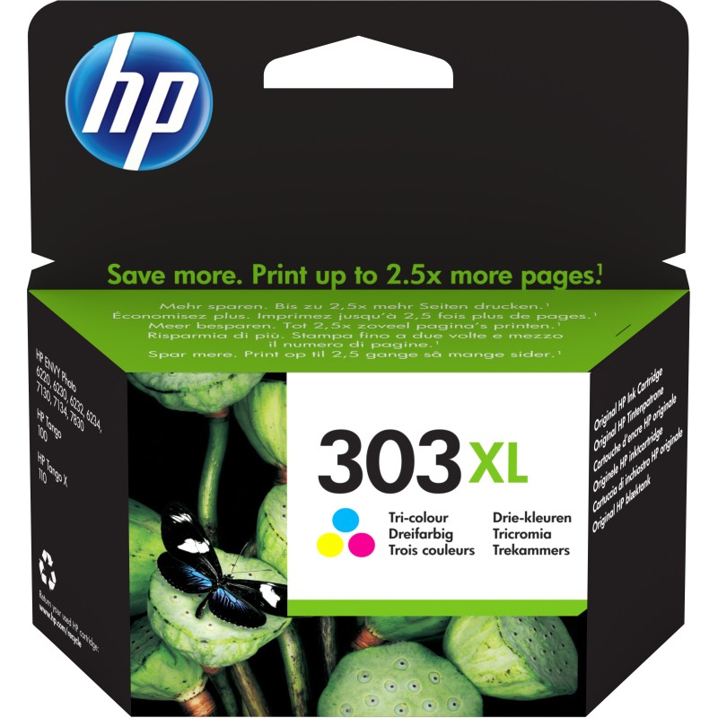 HP 303XL Original Druckerpatronen Farbig (Cyan, Magenta, Gelb) T6N03AE